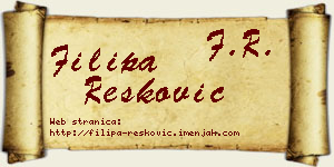 Filipa Resković vizit kartica